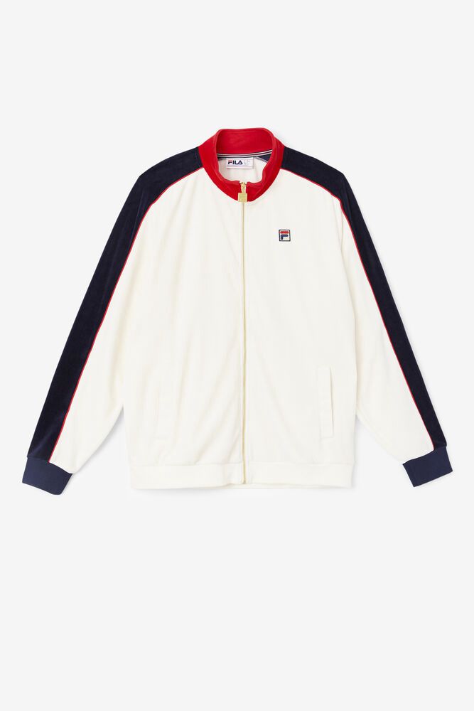 Fila Jacket Mens White - Cima Velour - Philippines 0428571-DF